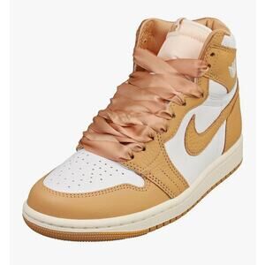 Nike Air Jordan 1 Retro High OG Praline White Sails Girl's Sneakers Size 12Y